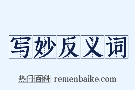 写妙反义词是什么意思的图片